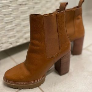 Tory Burch Platform Bootie - Cognac